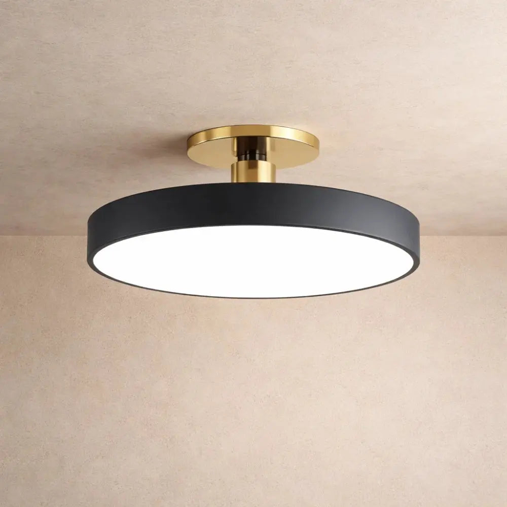 Plafonnier Led Rond - Halo Doré Minimaliste | Auryel