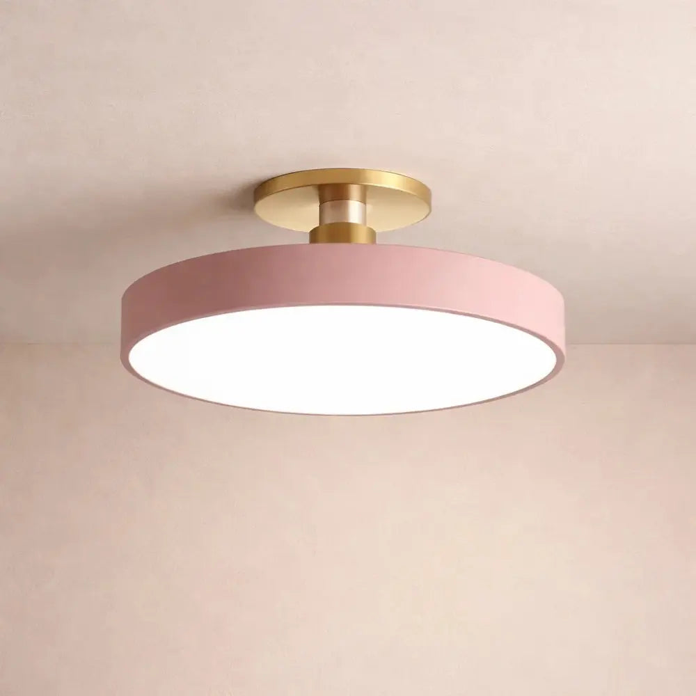 Plafonnier Led Rond - Halo Doré Minimaliste | Auryel