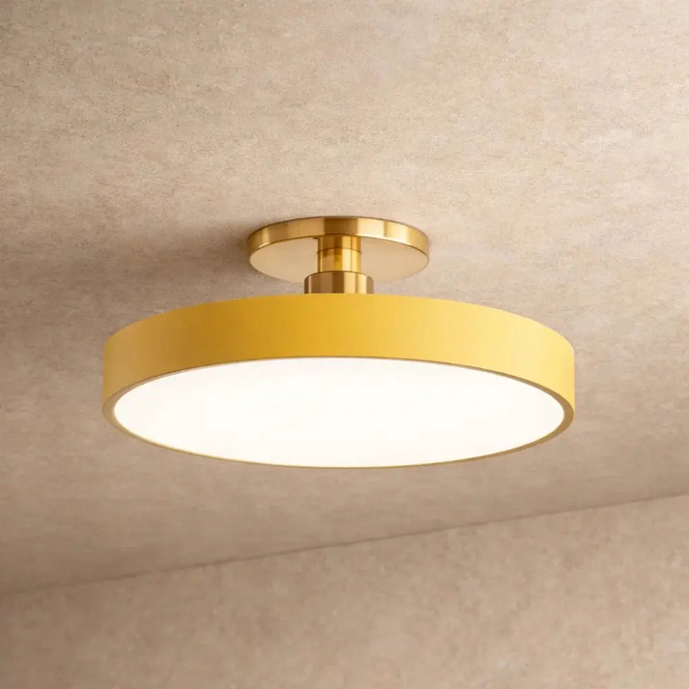 Plafonnier Led Rond - Halo Doré Minimaliste | Auryel