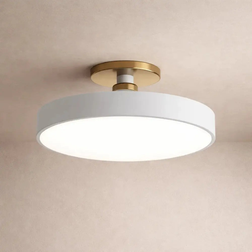 Plafonnier Led Rond - Halo Doré Minimaliste | Auryel