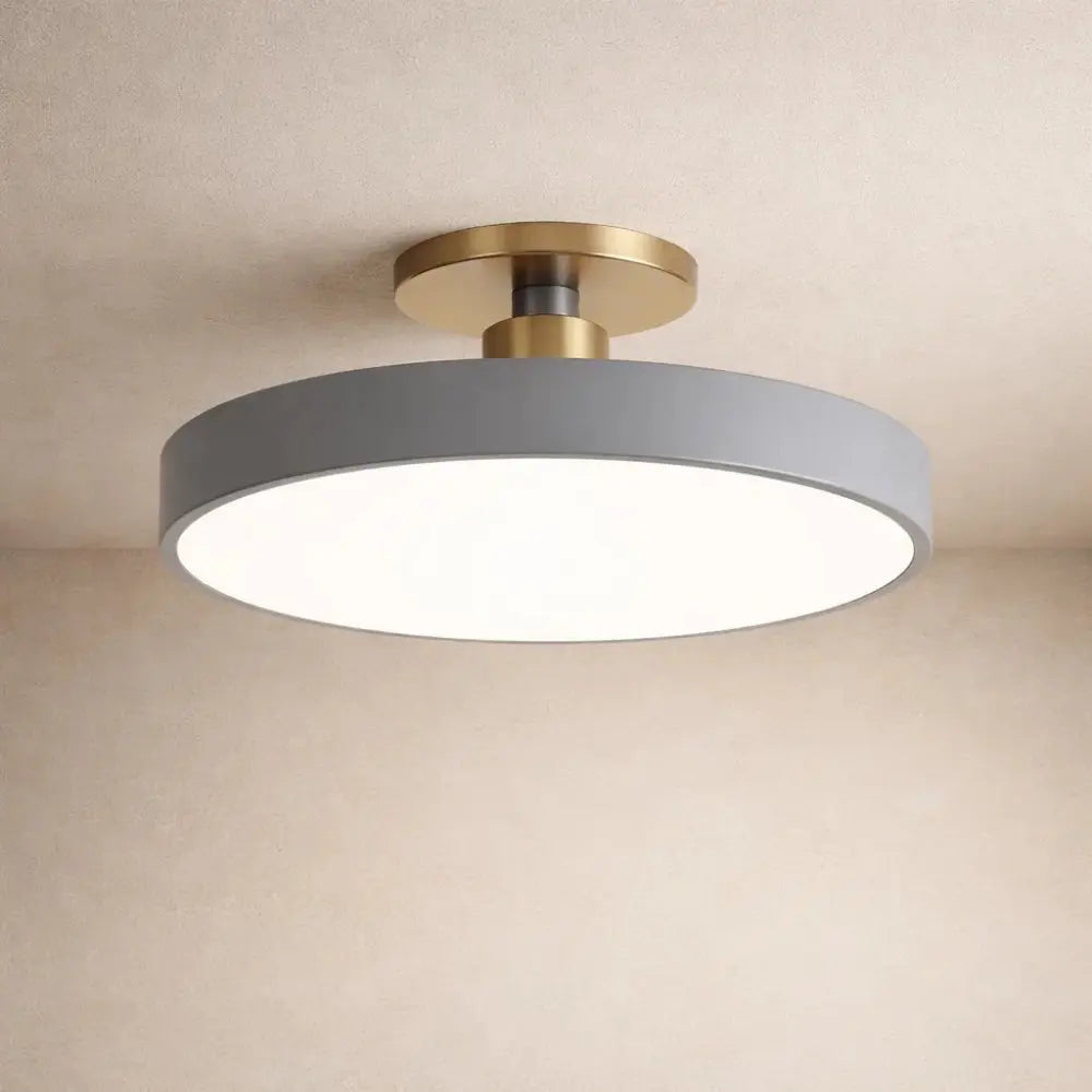 Plafonnier Led Rond - Halo Doré Minimaliste | Auryel