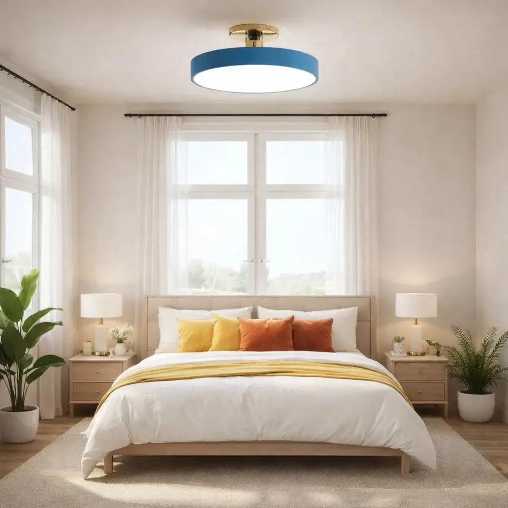 Plafonnier Led Rond - Halo Doré Minimaliste | Auryel