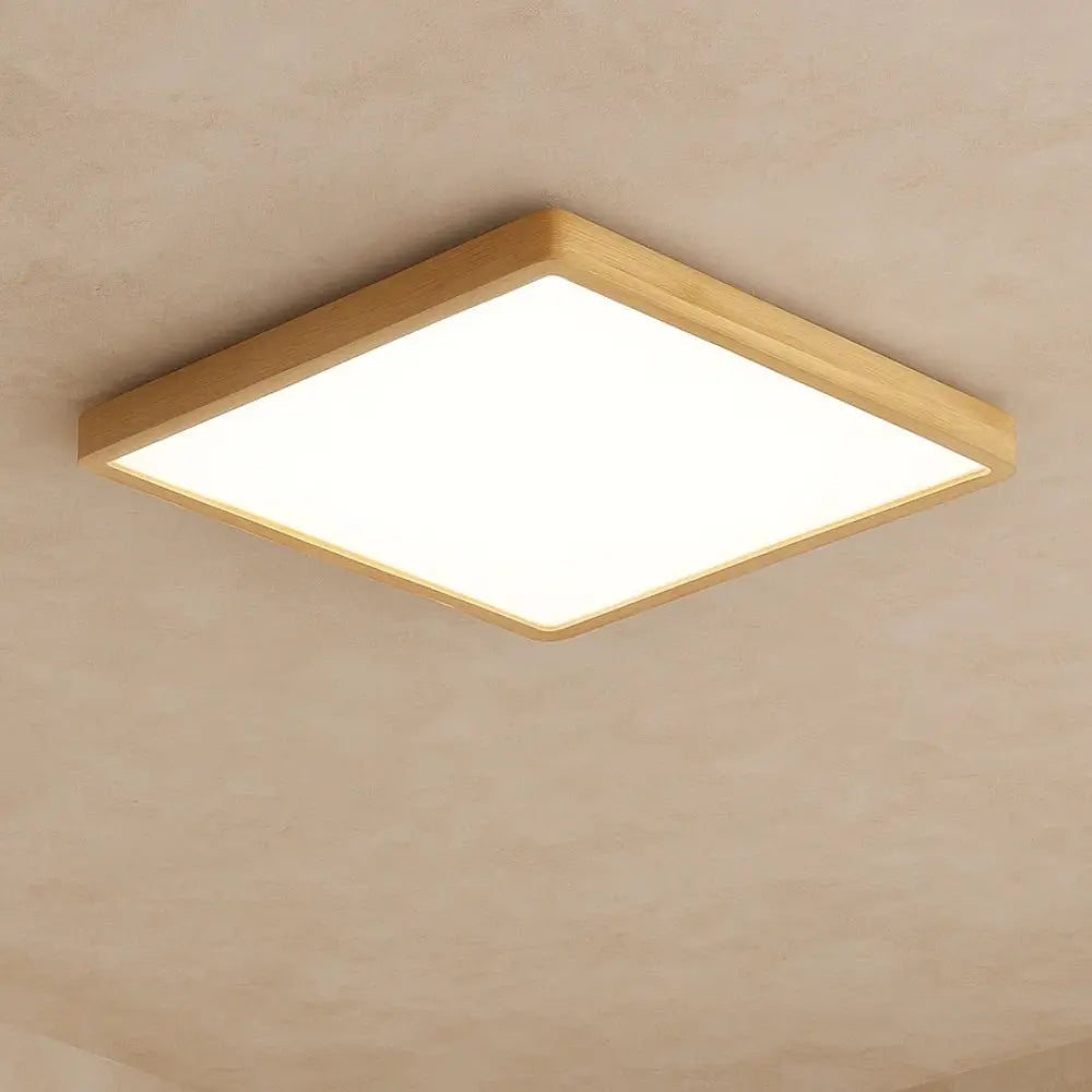 Plafonnier Led Carré - Cadre Bois Intuitif | Quadréos