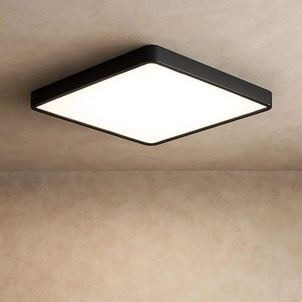 Plafonnier Led Carré - Cadre Bois Intuitif | Quadréos