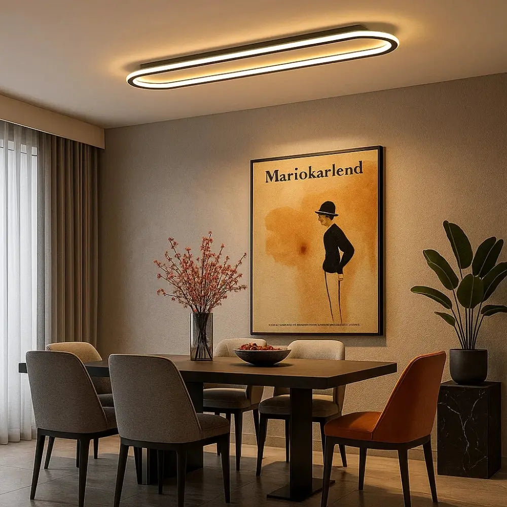 Plafonnier À Led - Ligne Lumineuse Contemporaine | Lynéor