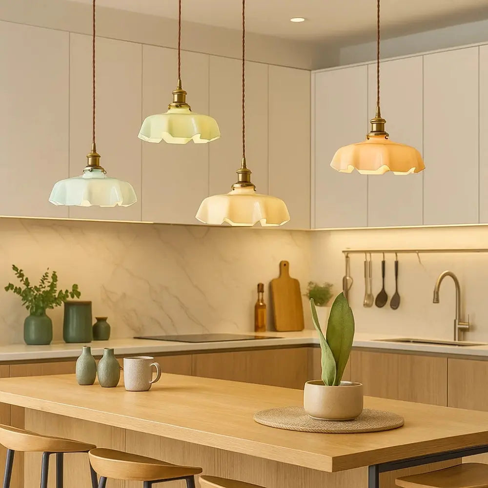 Suspension Laiton Verre Style Atelier Vintage | Brasselia