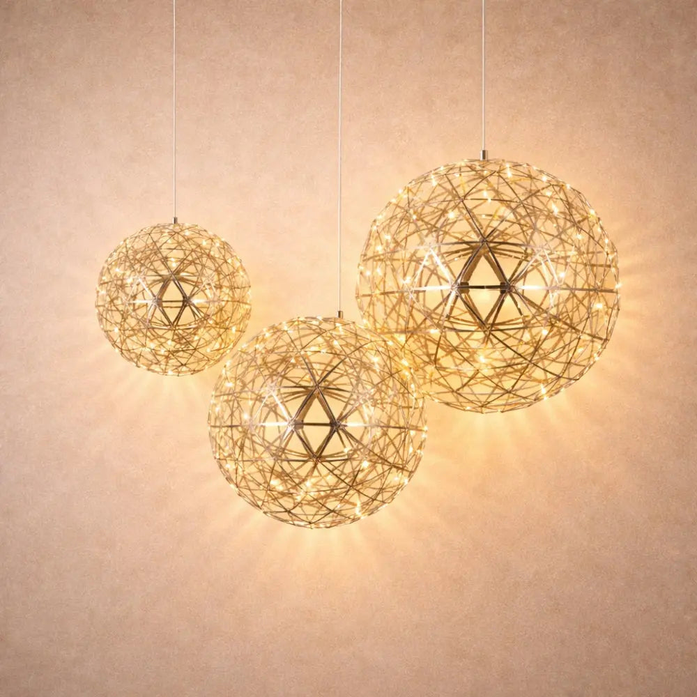 Suspension Étoile Sphère Acier LED Dimmable | Éclat Étincelant