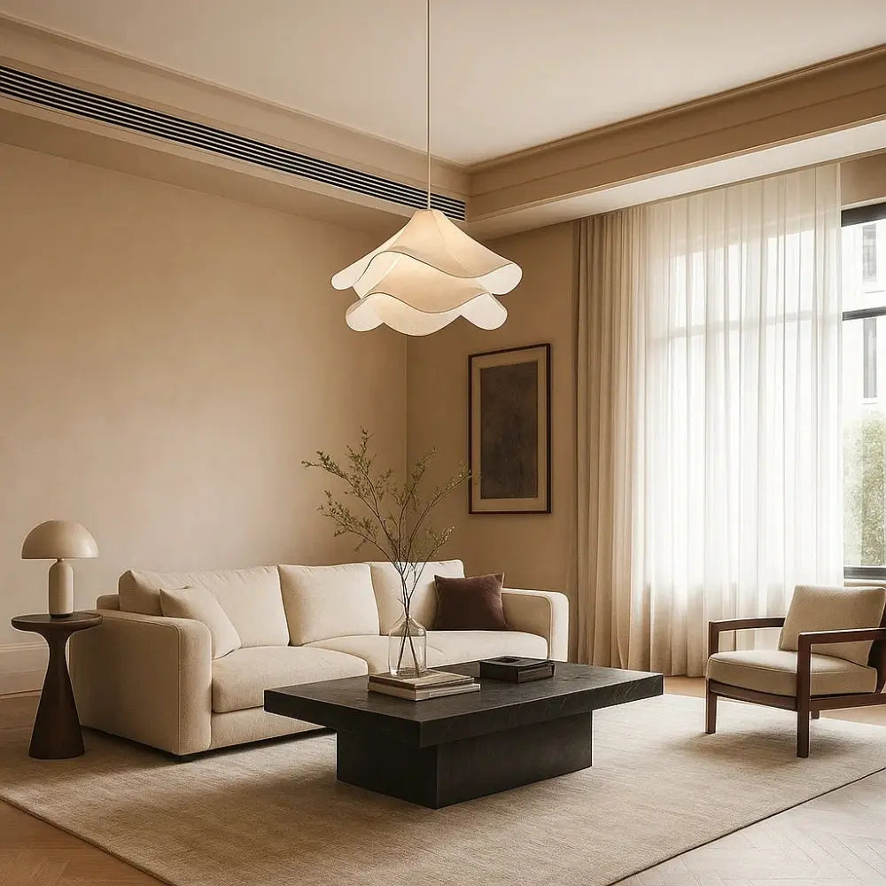 Suspension Design Voile Tissu et Métal Élégante | Velarosa