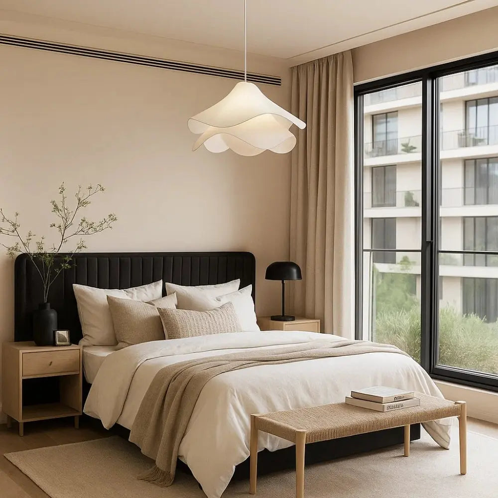 Suspension Design Voile Tissu et Métal Élégante | Velarosa