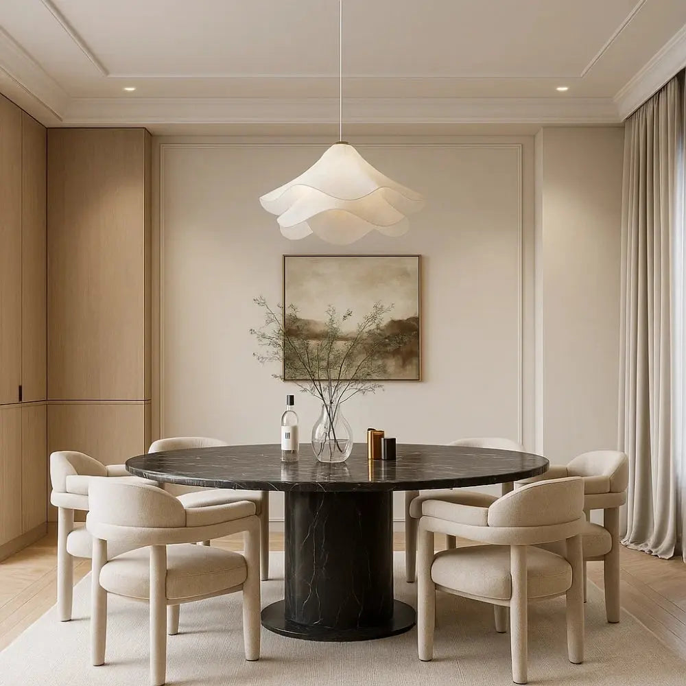 Suspension Design Voile Tissu et Métal Élégante | Velarosa