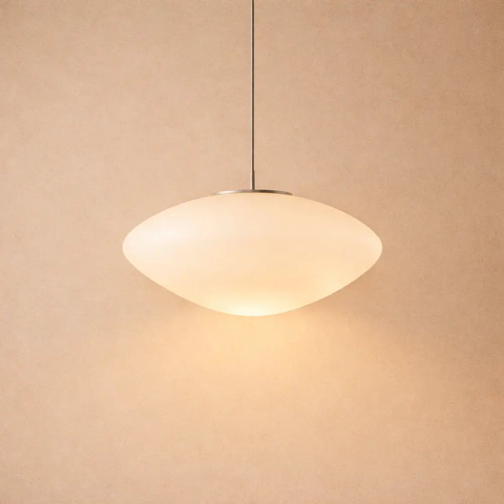 Suspension Verre Opalin Forme Galet LED | Galet Lumineux