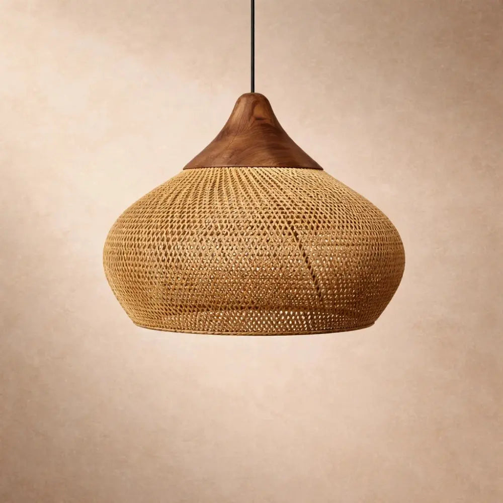 Suspension Rotin Tressé Bohème E27 | Calyra