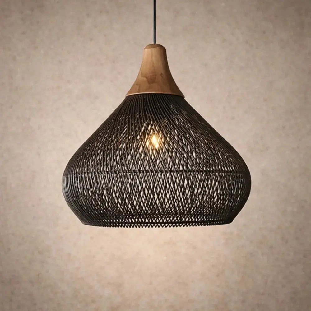 Suspension Rotin Tressé Bohème E27 | Calyra