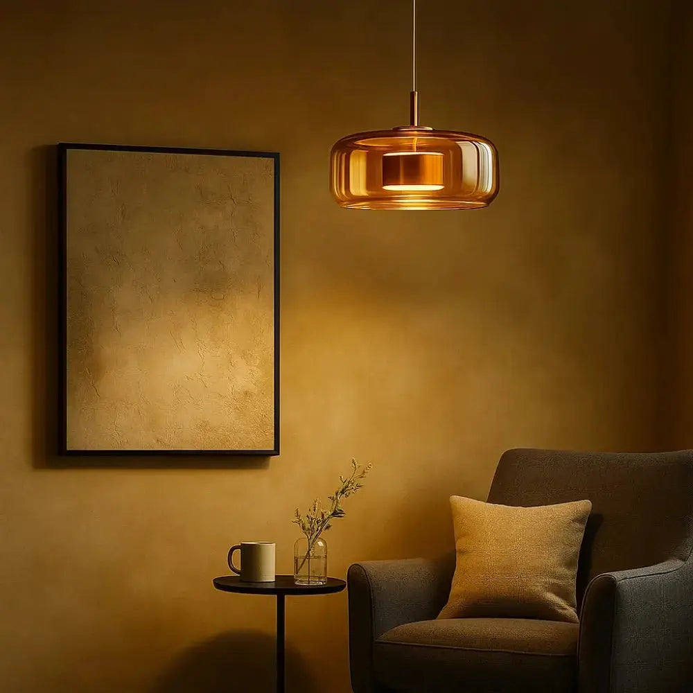 Suspension Verre Ombré Ambré ou Fumé LED Blanc Chaud ou Froid | Velmira