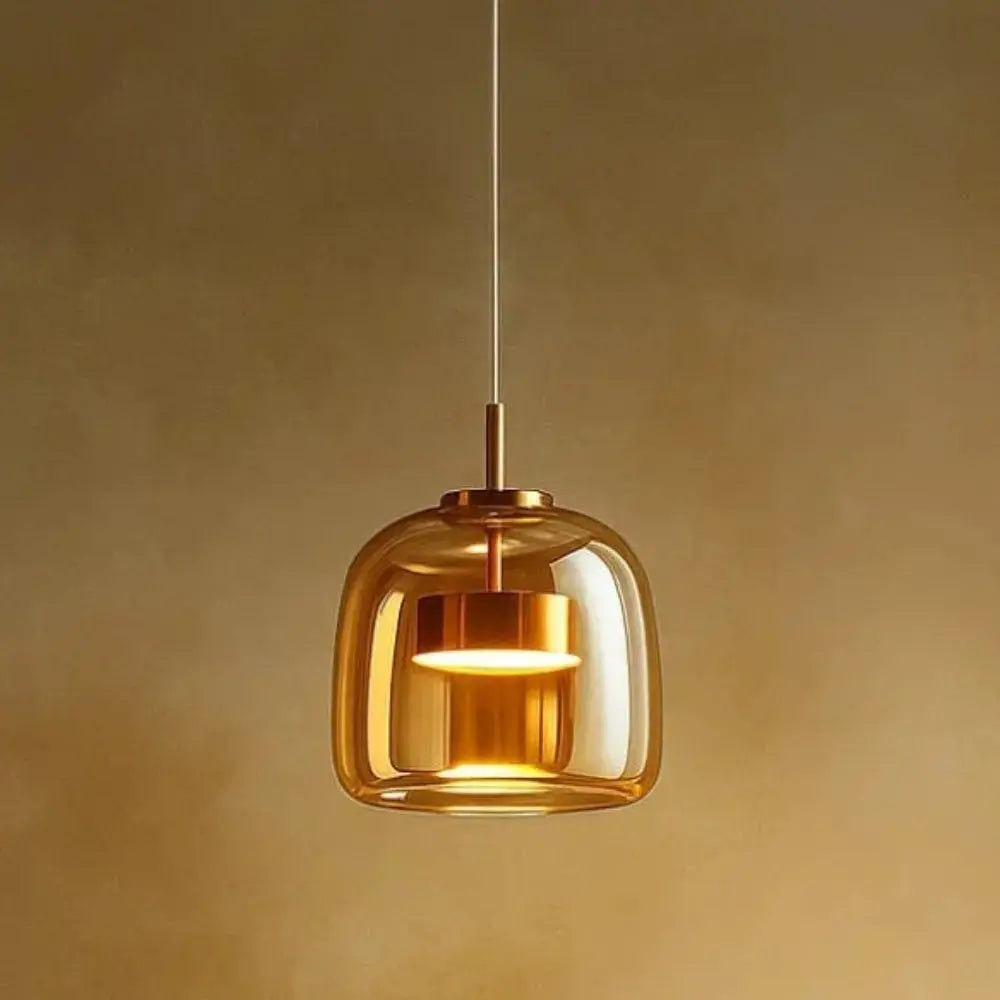 Suspension Verre Ombré Ambré ou Fumé LED Blanc Chaud ou Froid | Velmira