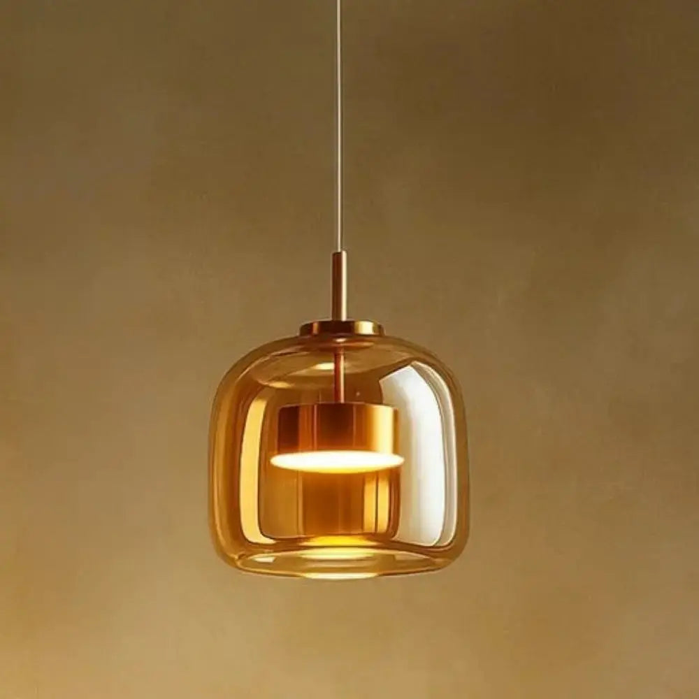 Suspension Verre Ombré Ambré ou Fumé LED Blanc Chaud ou Froid | Velmira