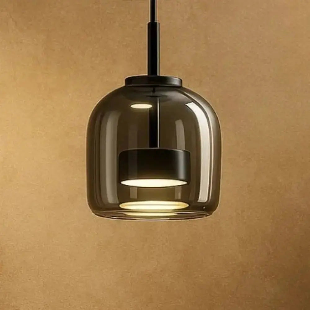 Suspension Verre Ombré Ambré ou Fumé LED Blanc Chaud ou Froid | Velmira
