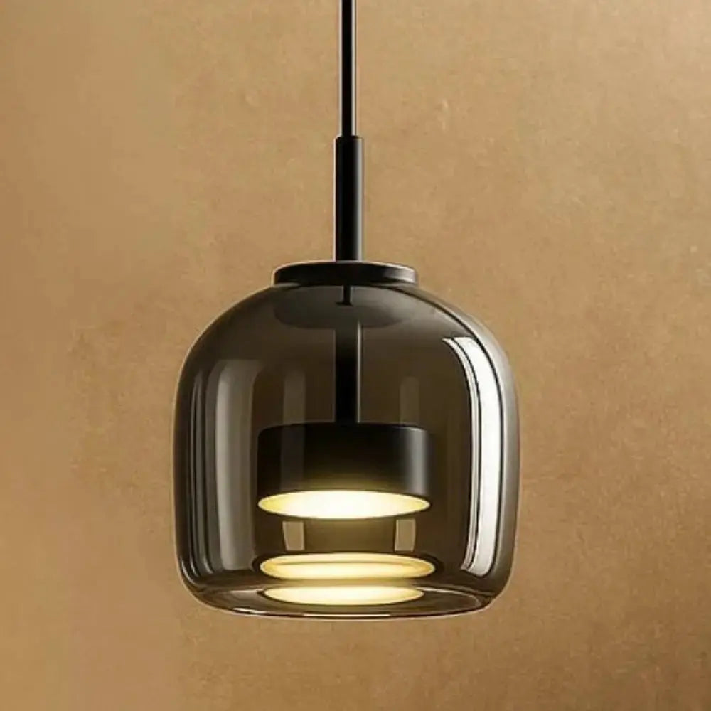 Suspension Verre Ombré Ambré ou Fumé LED Blanc Chaud ou Froid | Velmira