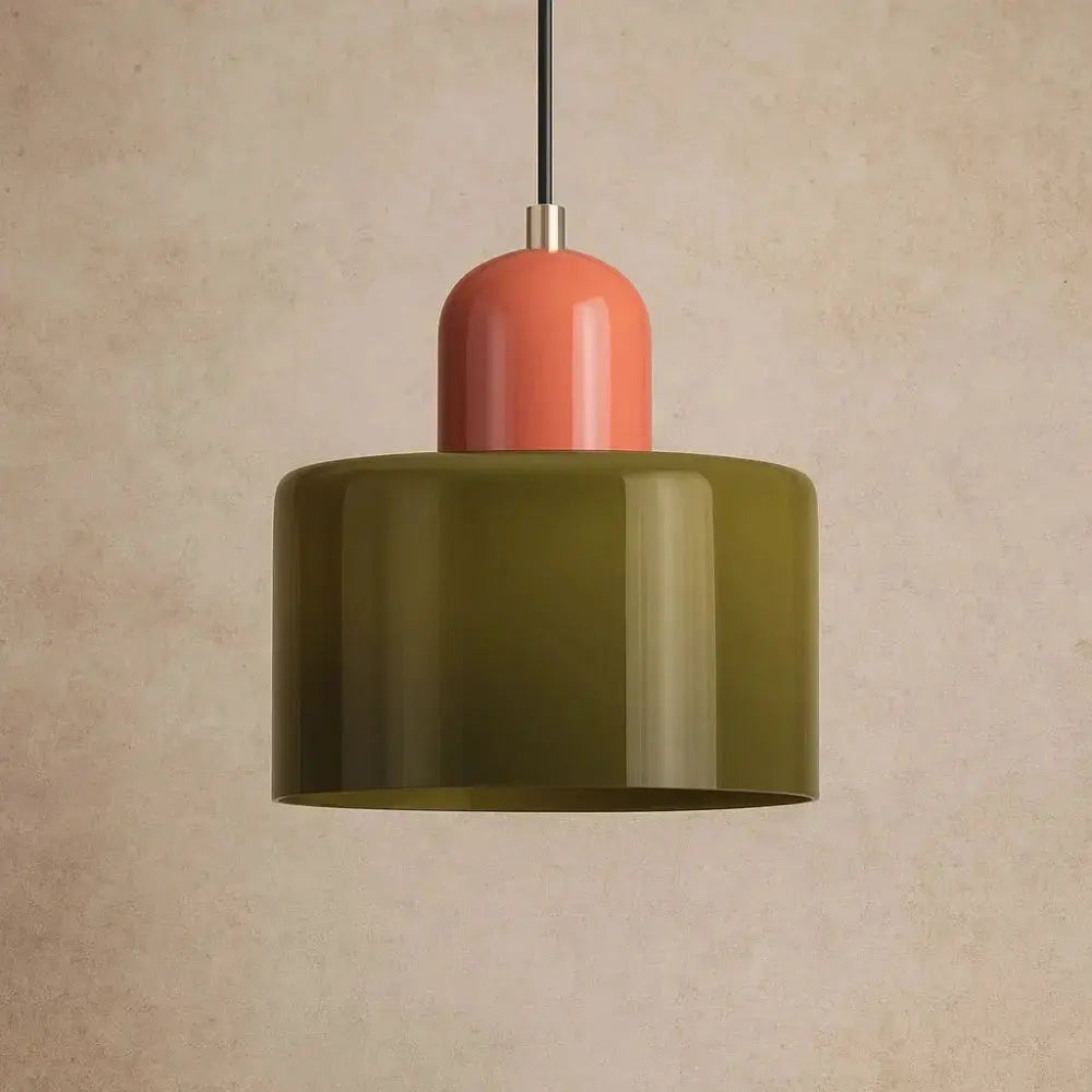 Suspension Verre Coloré Éclat Élégant Métal | Veridia