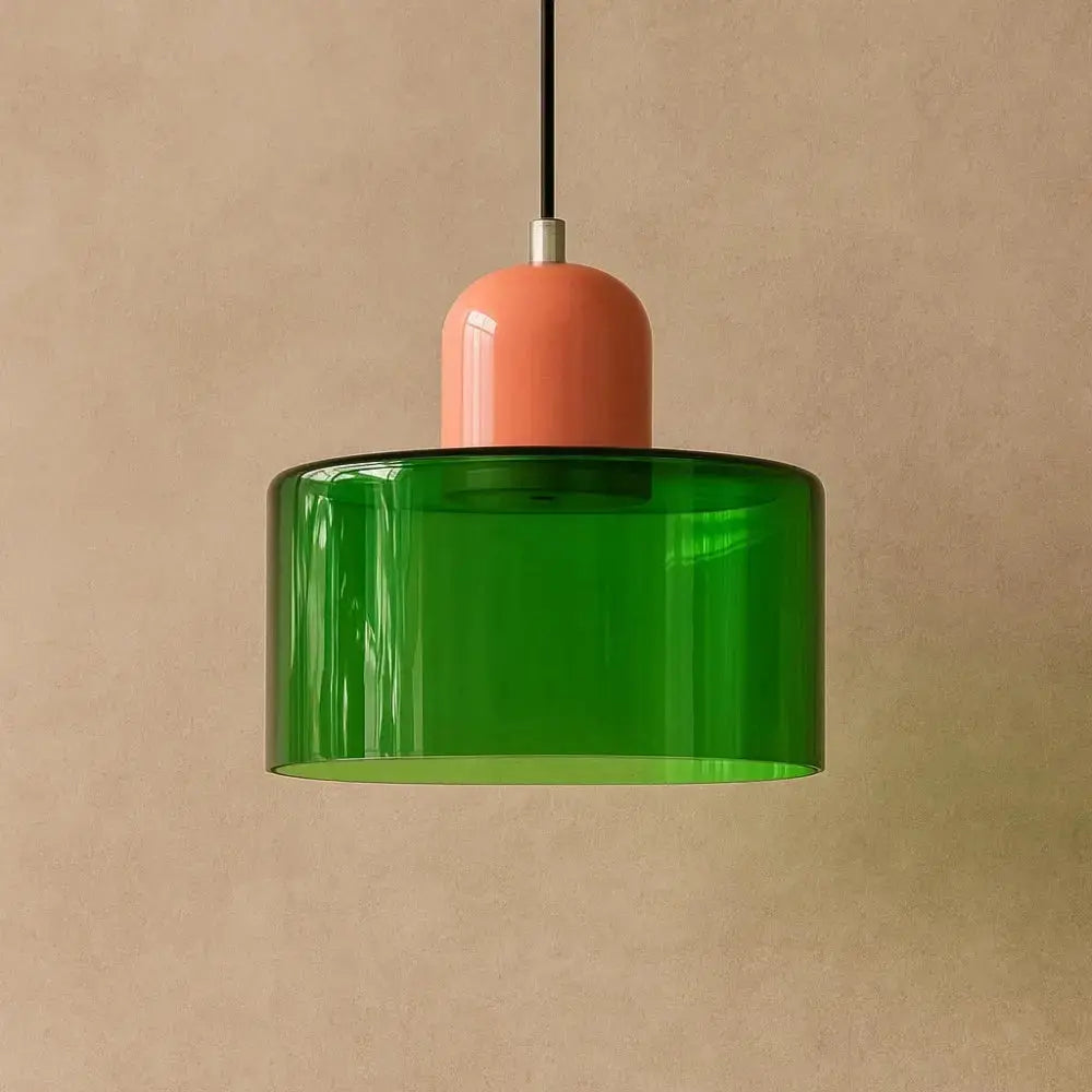 Suspension Verre Coloré Éclat Élégant Métal | Veridia