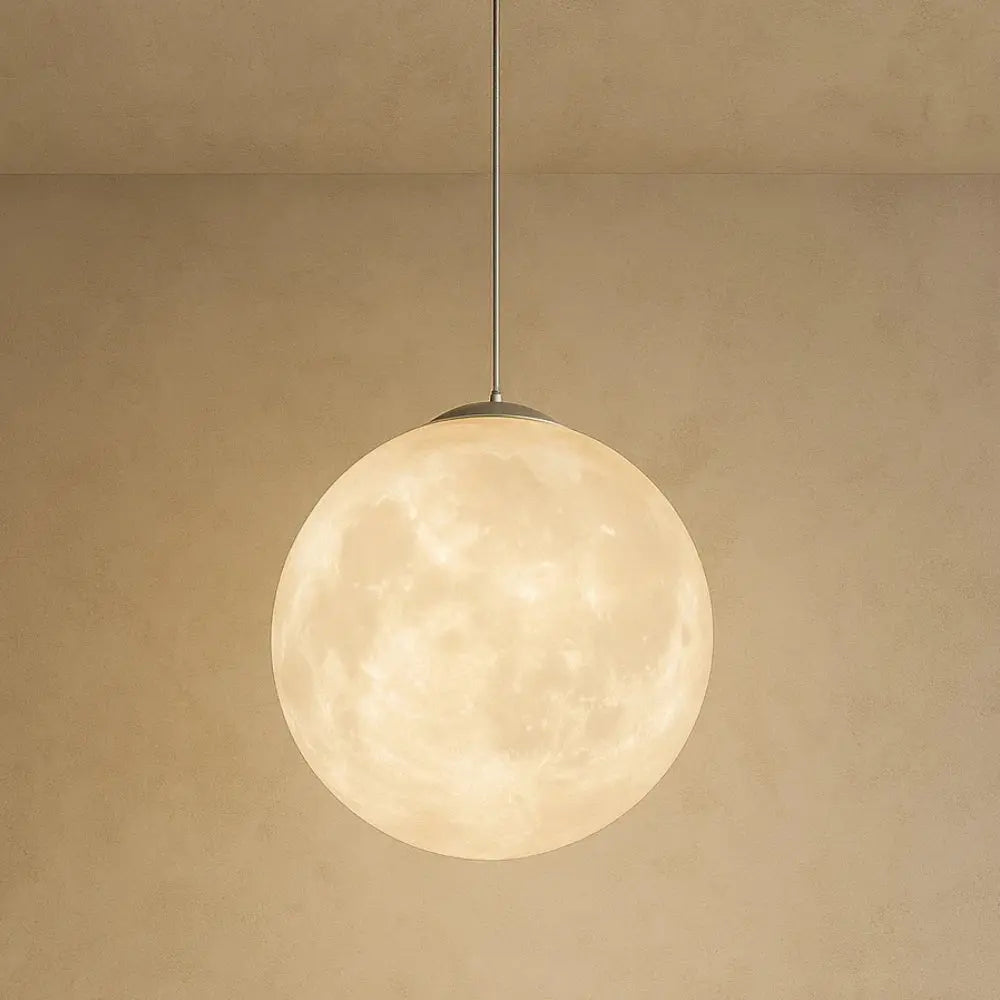 Suspension Boule Lune Résine LED Dimmable | Lunara