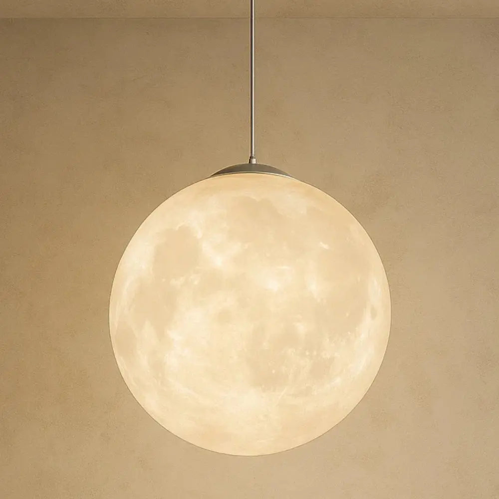 Suspension Boule Lune Résine LED Dimmable | Lunara