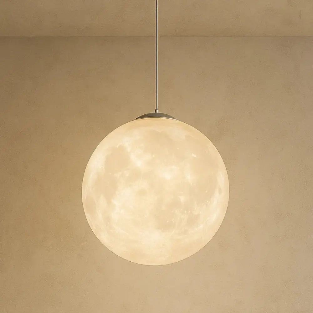 Suspension Boule Lune Résine LED Dimmable | Lunara