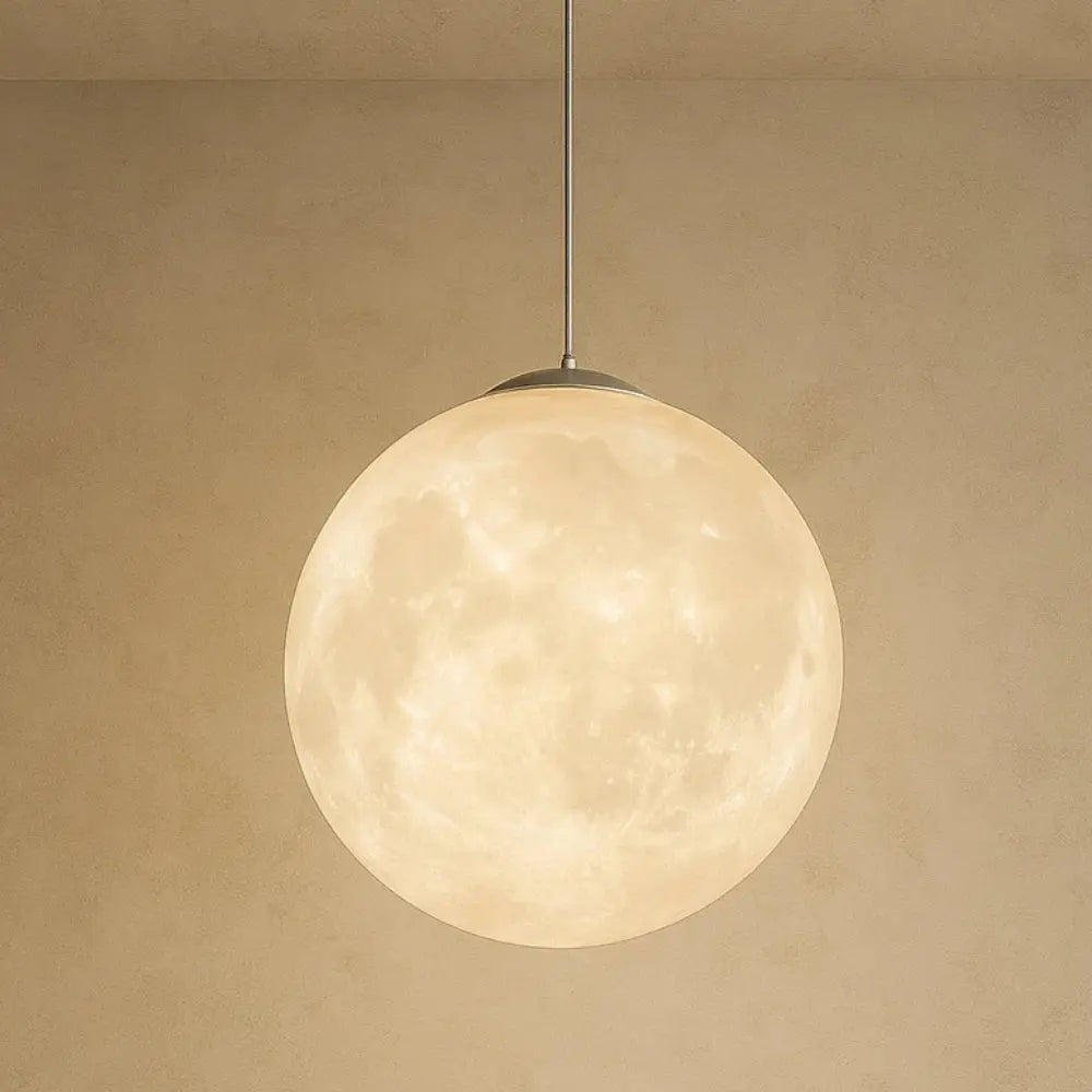 Suspension Boule Lune Résine LED Dimmable | Lunara