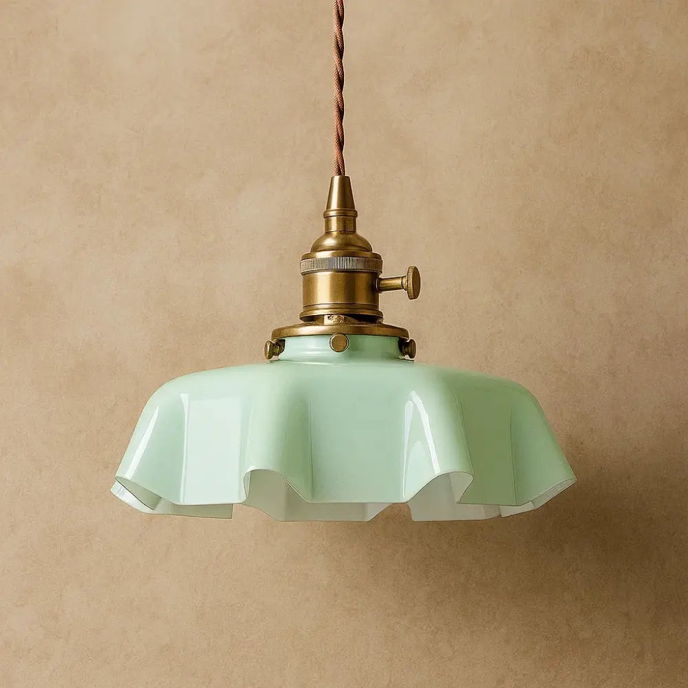 Suspension Laiton Verre Style Atelier Vintage | Brasselia
