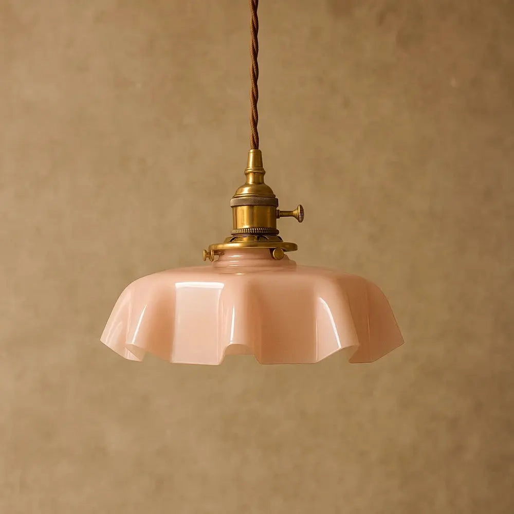 Suspension Laiton Verre Style Atelier Vintage | Brasselia