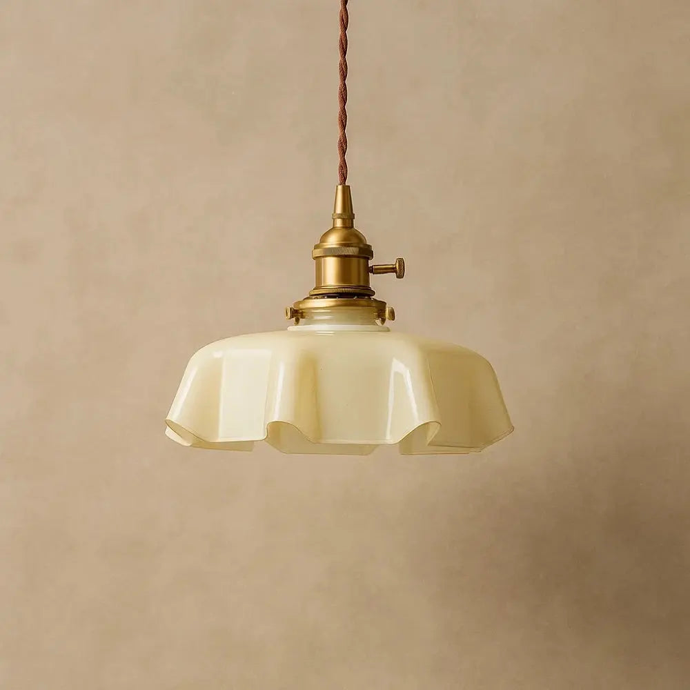 Suspension Laiton Verre Style Atelier Vintage | Brasselia