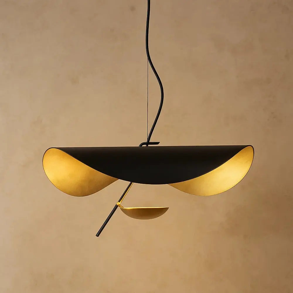 Suspension Métal Noir et Doré LED Minimaliste | Avelis