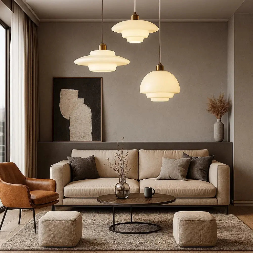 Suspension Verre Dépoli Laiton Design Nordique | Skandia