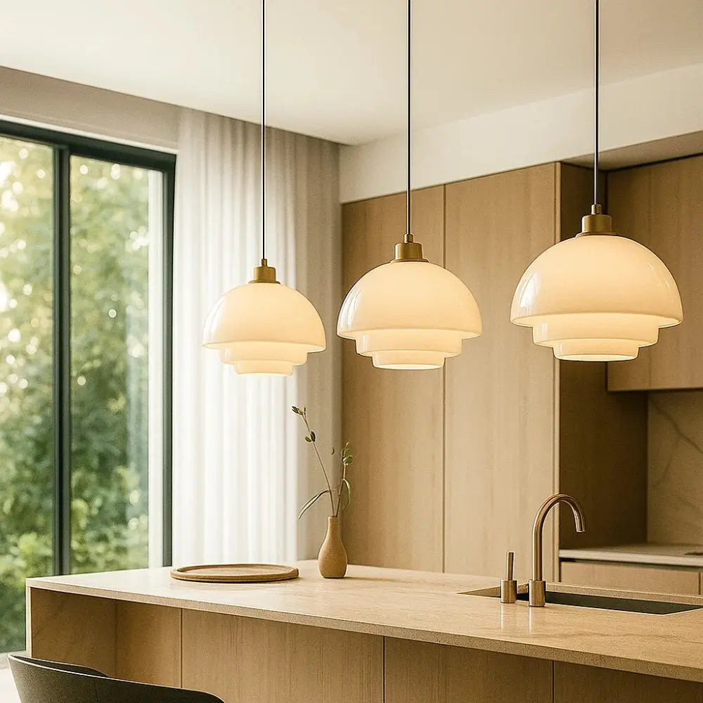 Suspension Verre Dépoli Laiton Design Nordique | Skandia