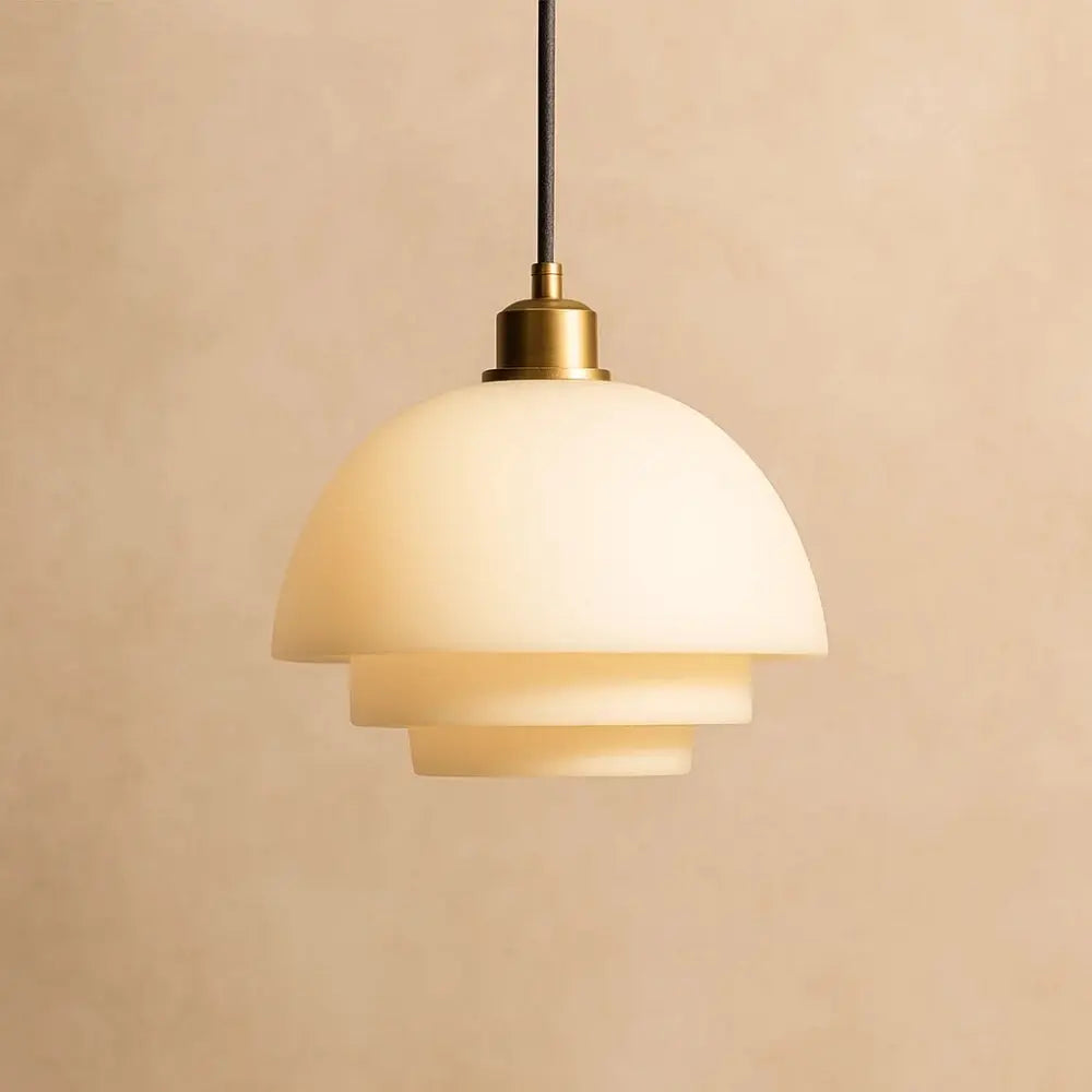 Suspension Verre Dépoli Laiton Design Nordique | Skandia
