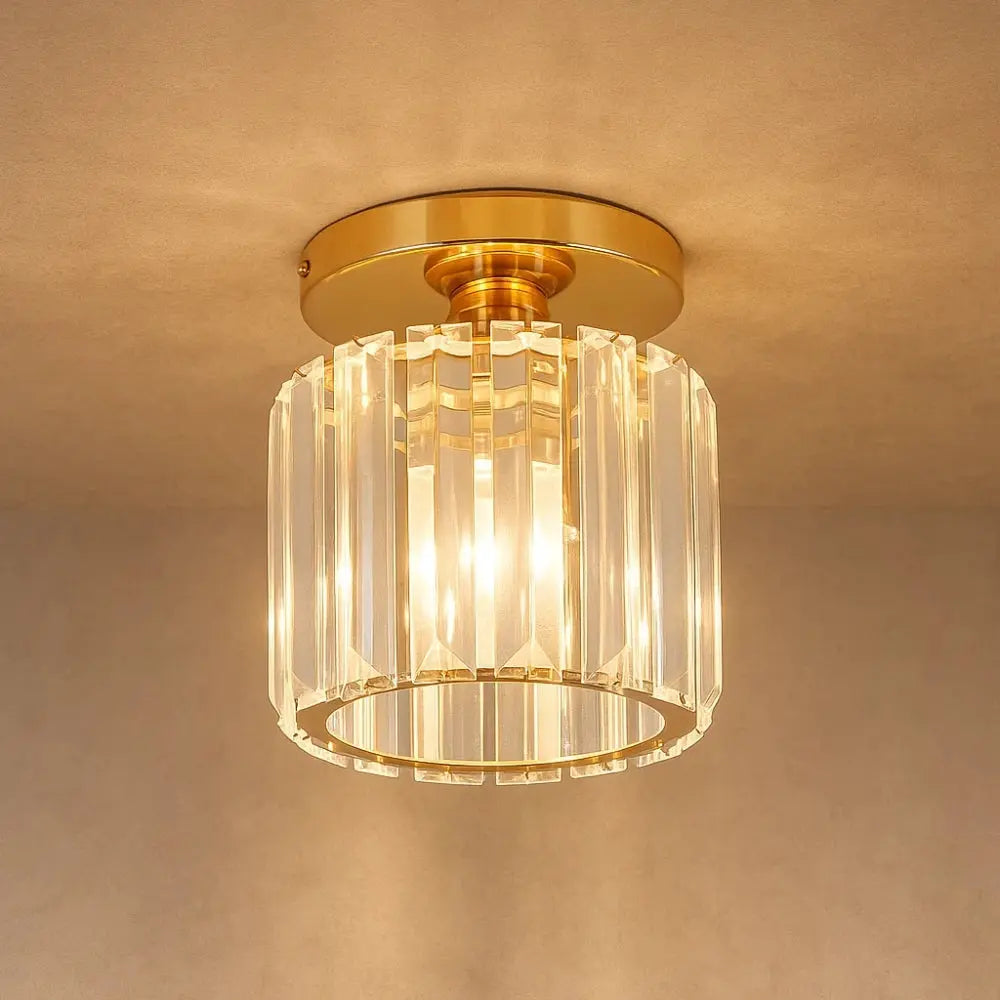 Plafonnier Verre Cristal Couronne – Éclat Lumineux Élégant | Auréline