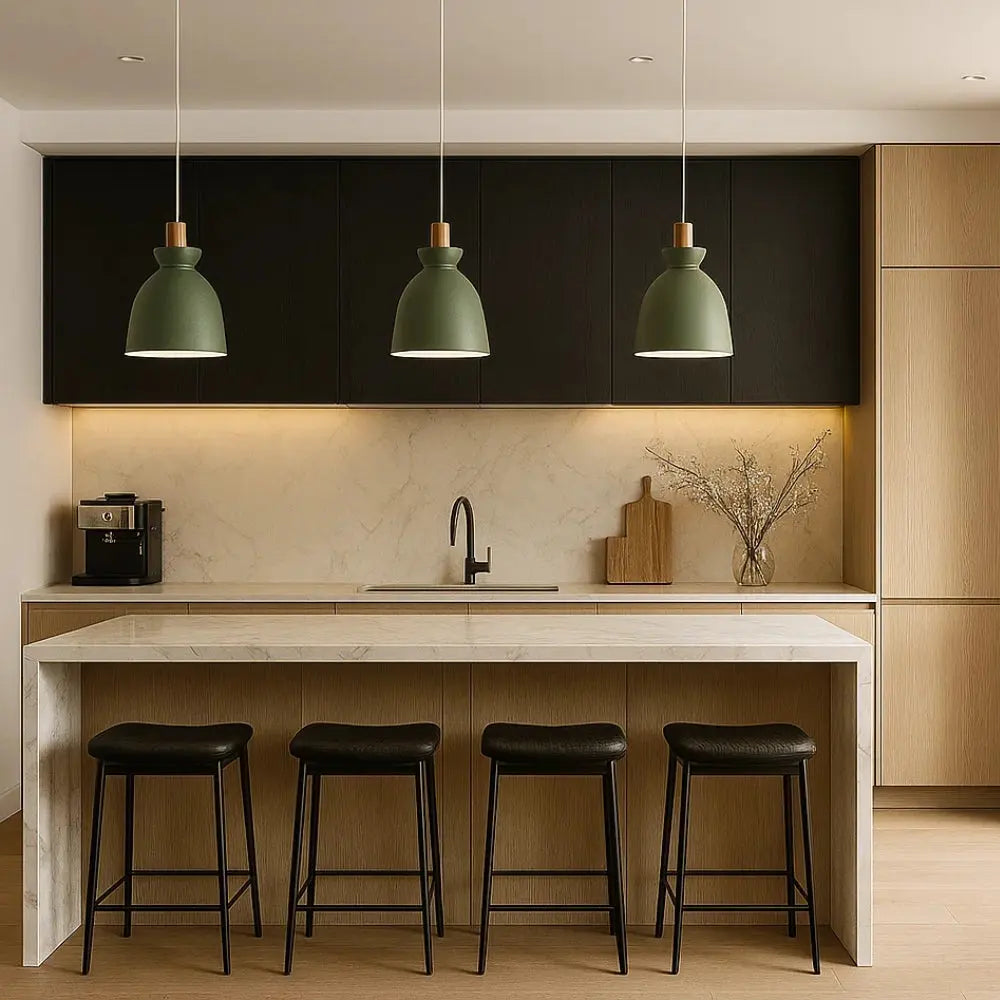 Suspension Scandinave Métal Insert Bois E27 | Nordelya